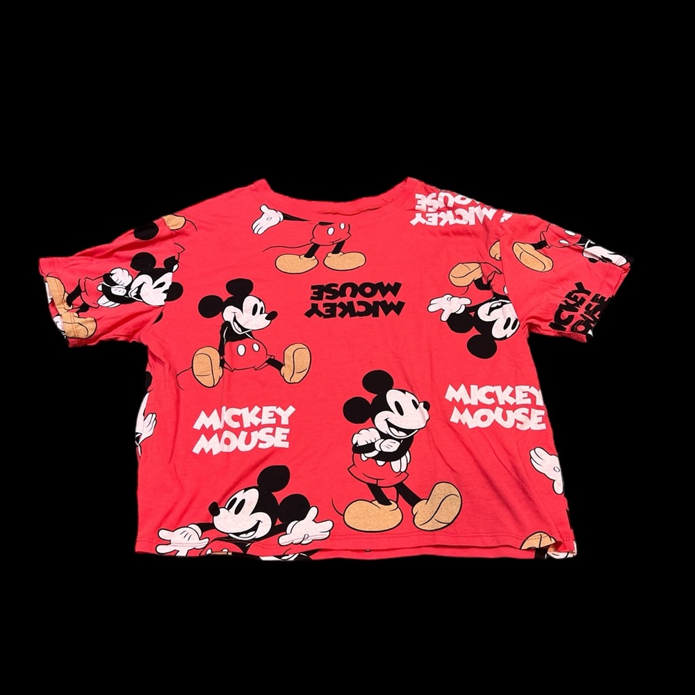 Juniors Mickey Mouse Cropped Tee (L)